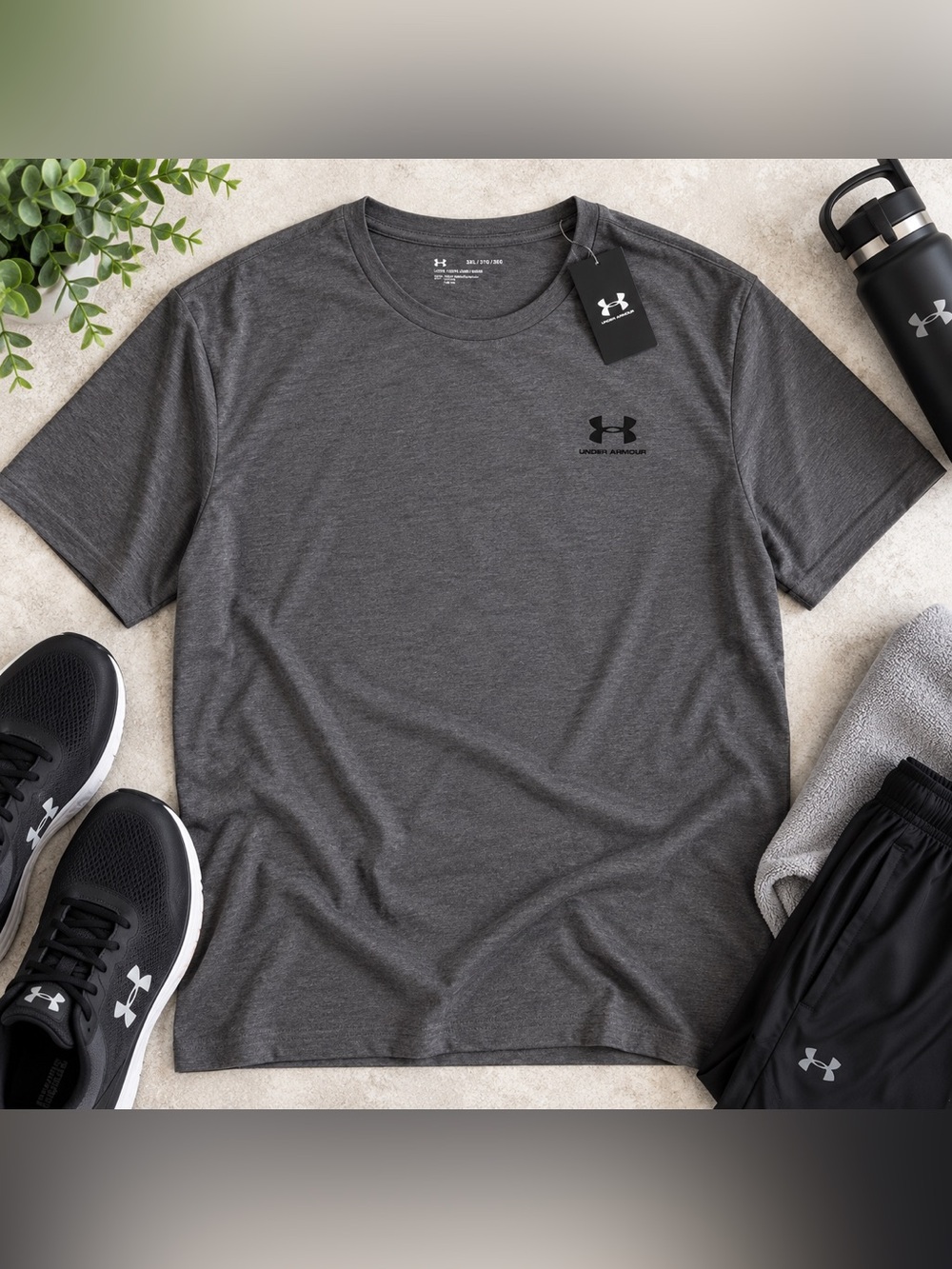 Under Armour Men’s 3XL Loose Fit T-Shirt Gray Logo Tee NWT